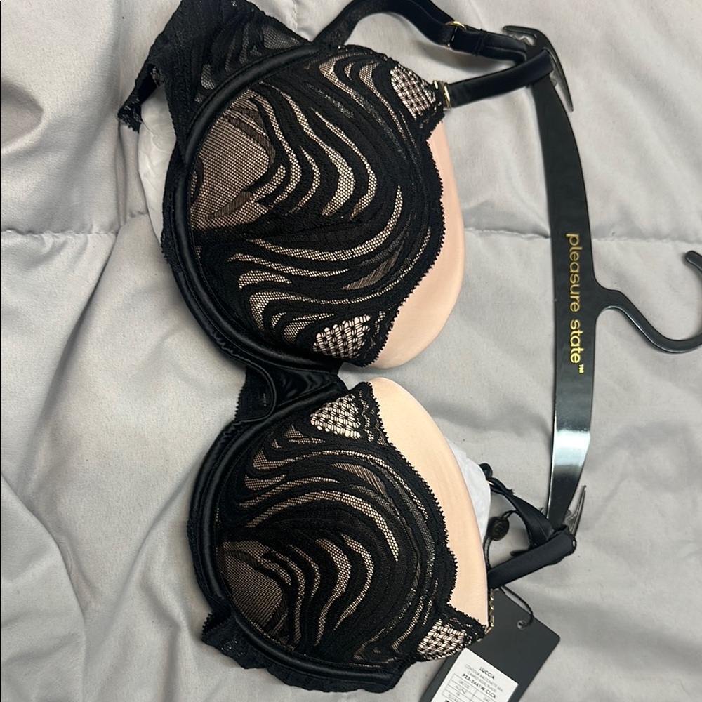 Black and Nude Lace Bra